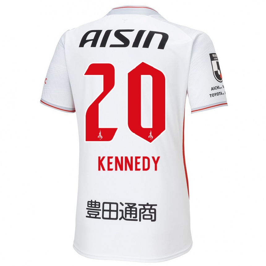 Niño Fútbol Camiseta Kennedy Egbus Mikuni #20 Blanco Amarillo Rojo 2ª Equipación 2024/25