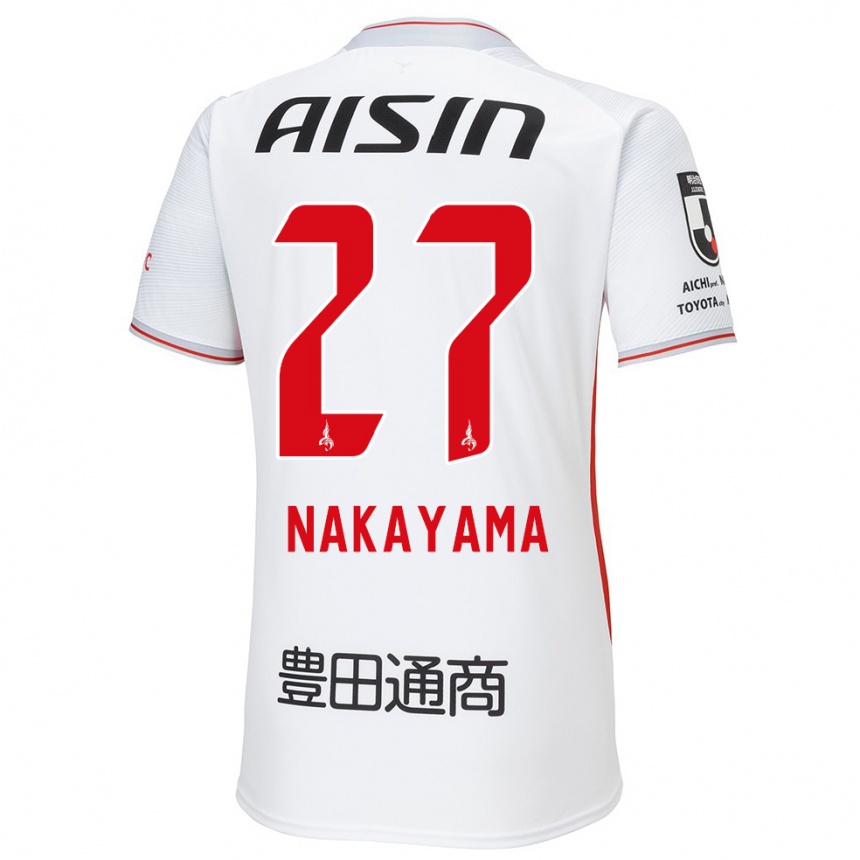 Niño Fútbol Camiseta Katsuhiro Nakayama #27 Blanco Amarillo Rojo 2ª Equipación 2024/25