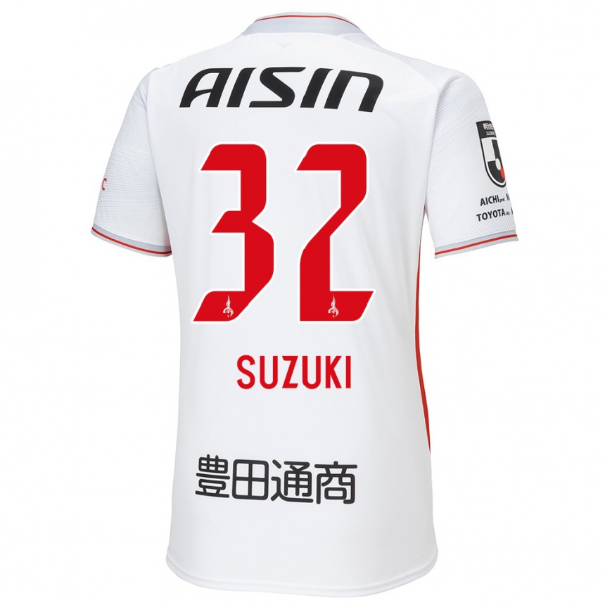 Niño Fútbol Camiseta Haruto Suzuki #32 Blanco Amarillo Rojo 2ª Equipación 2024/25