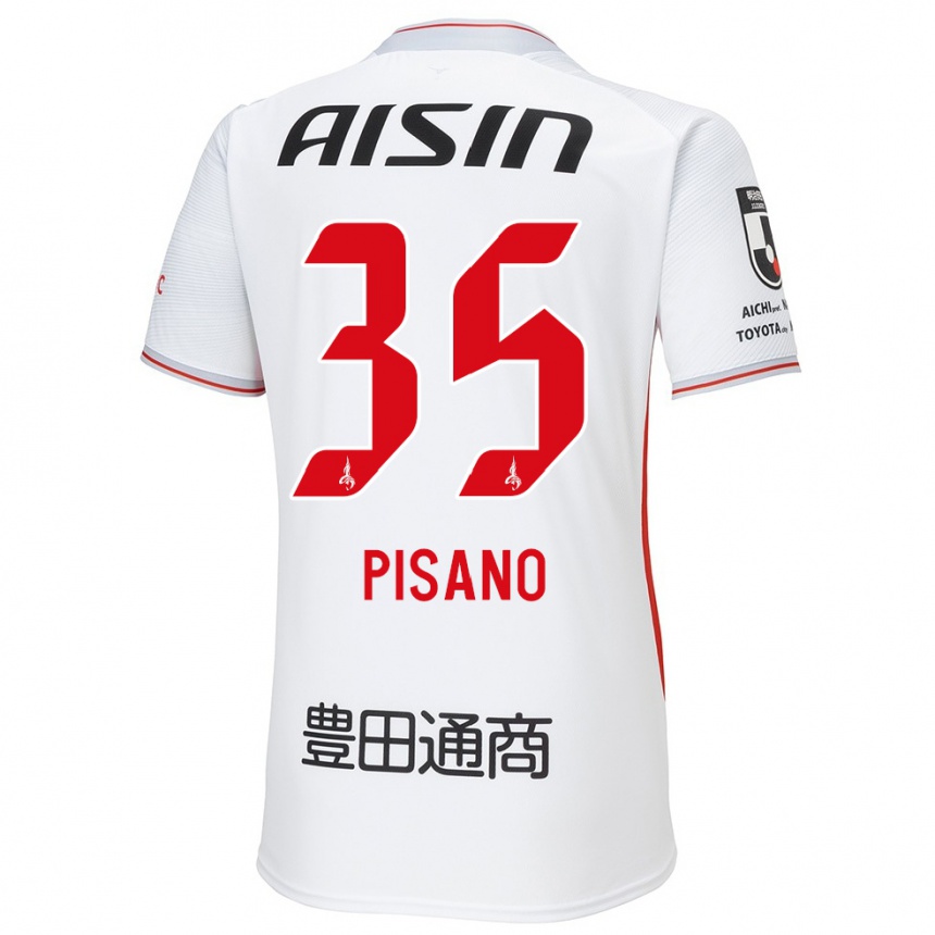 Niño Fútbol Camiseta Alexandre Pisano #35 Blanco Amarillo Rojo 2ª Equipación 2024/25