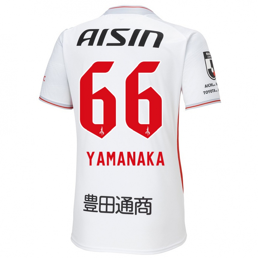 Niño Fútbol Camiseta Ryosuke Yamanaka #66 Blanco Amarillo Rojo 2ª Equipación 2024/25