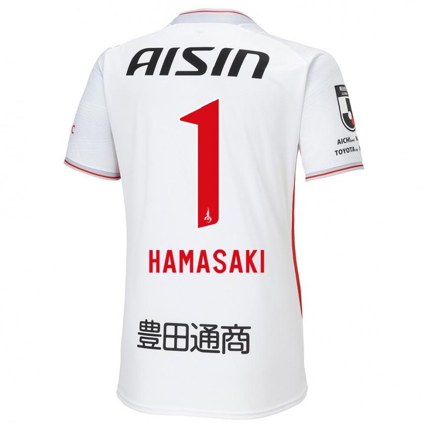 Niño Fútbol Camiseta Shiki Hamasaki #1 Blanco Amarillo Rojo 2ª Equipación 2024/25