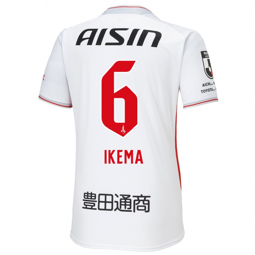 Niño Fútbol Camiseta Kano Ikema #6 Blanco Amarillo Rojo 2ª Equipación 2024/25