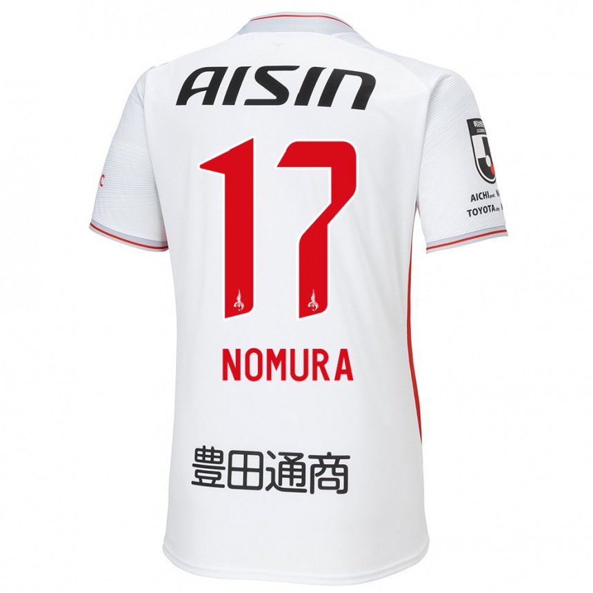 Niño Fútbol Camiseta Yuto Nomura #17 Blanco Amarillo Rojo 2ª Equipación 2024/25