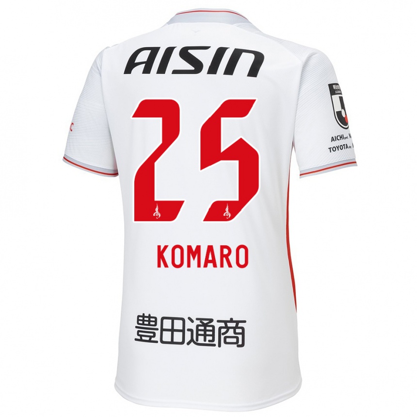 Niño Fútbol Camiseta Shuta Komaro #25 Blanco Amarillo Rojo 2ª Equipación 2024/25