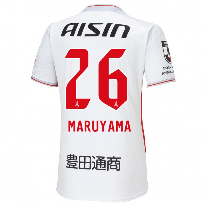 Niño Fútbol Camiseta Serato Maruyama #26 Blanco Amarillo Rojo 2ª Equipación 2024/25