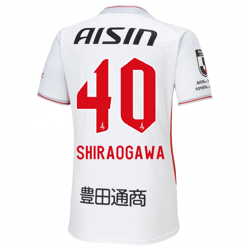 Niño Fútbol Camiseta Rekuto Shiraogawa #40 Blanco Amarillo Rojo 2ª Equipación 2024/25