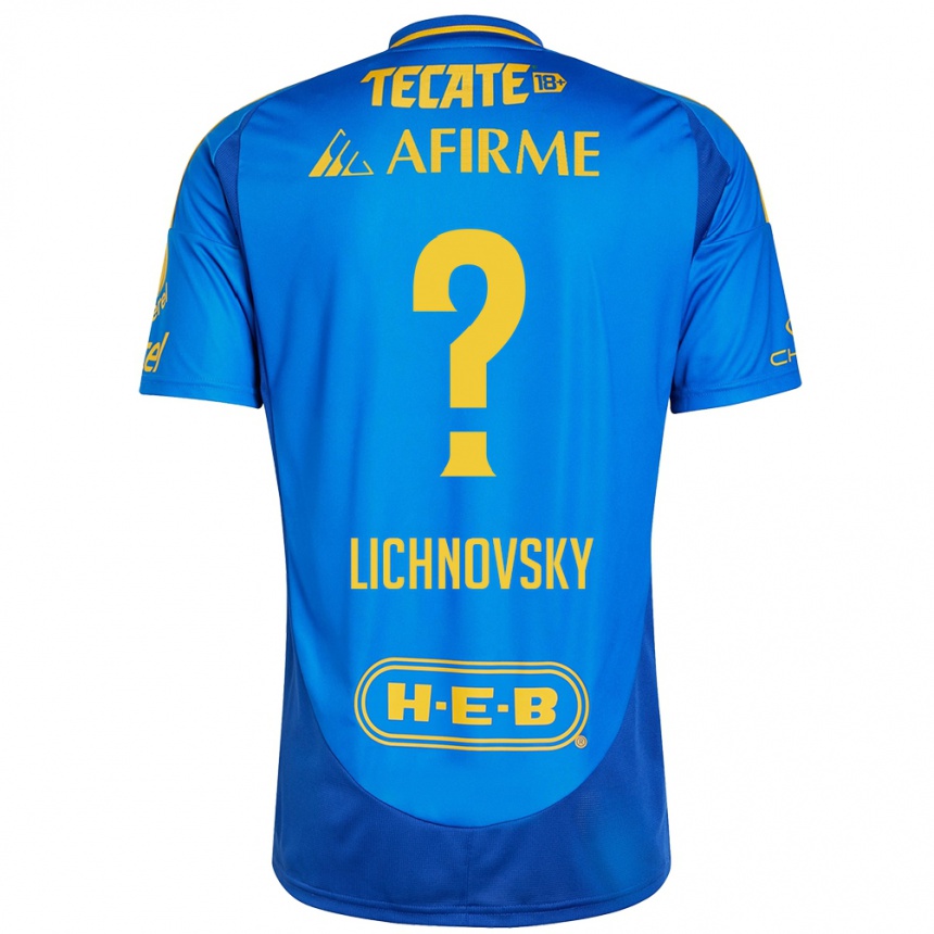 Niño Fútbol Camiseta Igor Lichnovsky #0 Azul Amarillo 2ª Equipación 2024/25