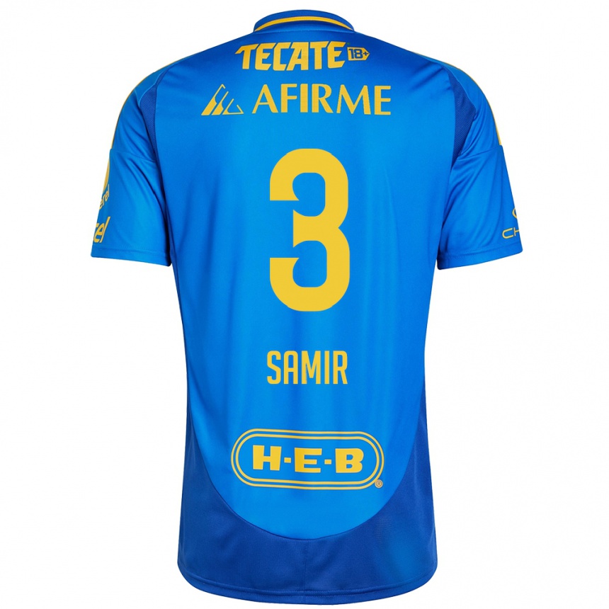 Niño Fútbol Camiseta Samir Caetano #3 Azul Amarillo 2ª Equipación 2024/25