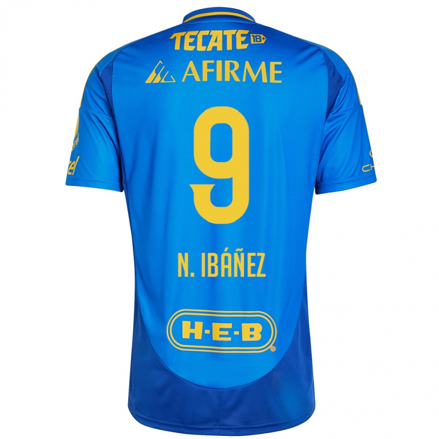 Niño Fútbol Camiseta Nicolás Ibáñez #9 Azul Amarillo 2ª Equipación 2024/25