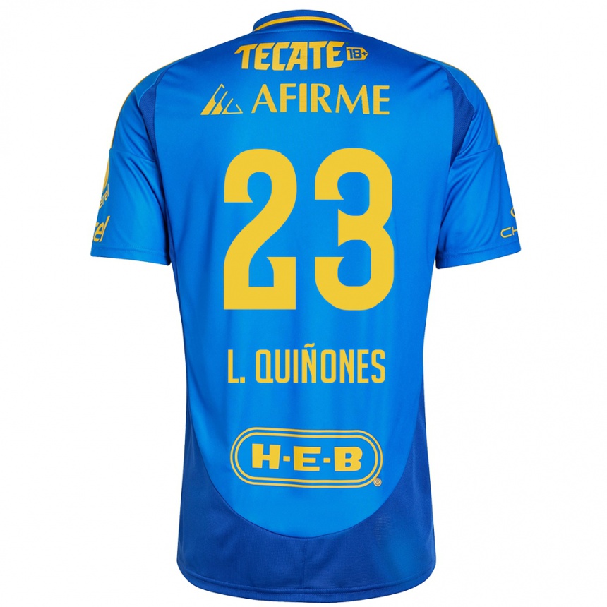 Niño Fútbol Camiseta Luis Quiñones #23 Azul Amarillo 2ª Equipación 2024/25