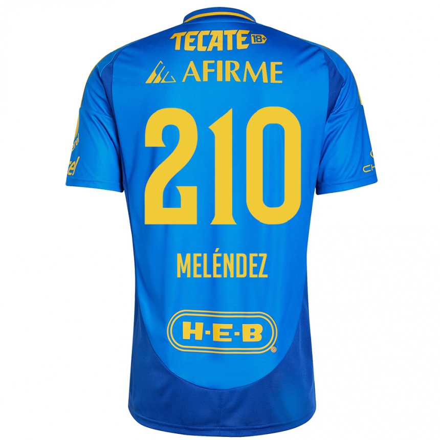 Niño Fútbol Camiseta Marcelo Meléndez #210 Azul Amarillo 2ª Equipación 2024/25