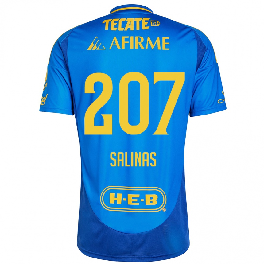 Niño Fútbol Camiseta Marcelo Salinas #207 Azul Amarillo 2ª Equipación 2024/25