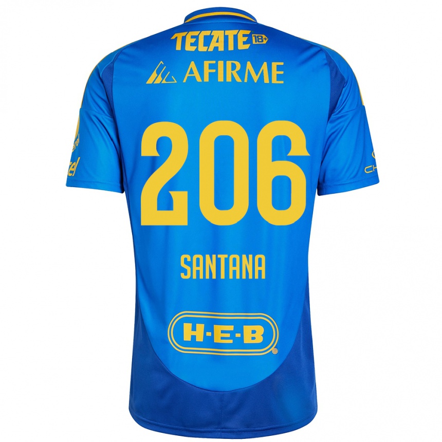 Niño Fútbol Camiseta Joel Santana #206 Azul Amarillo 2ª Equipación 2024/25