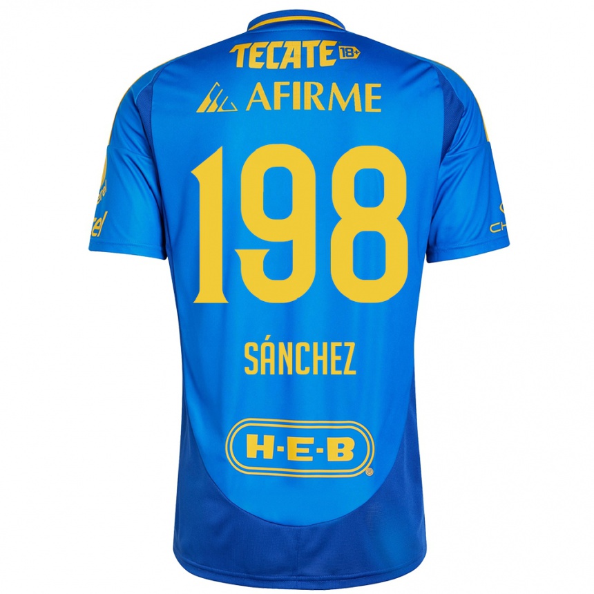 Niño Fútbol Camiseta Diego Sánchez #198 Azul Amarillo 2ª Equipación 2024/25