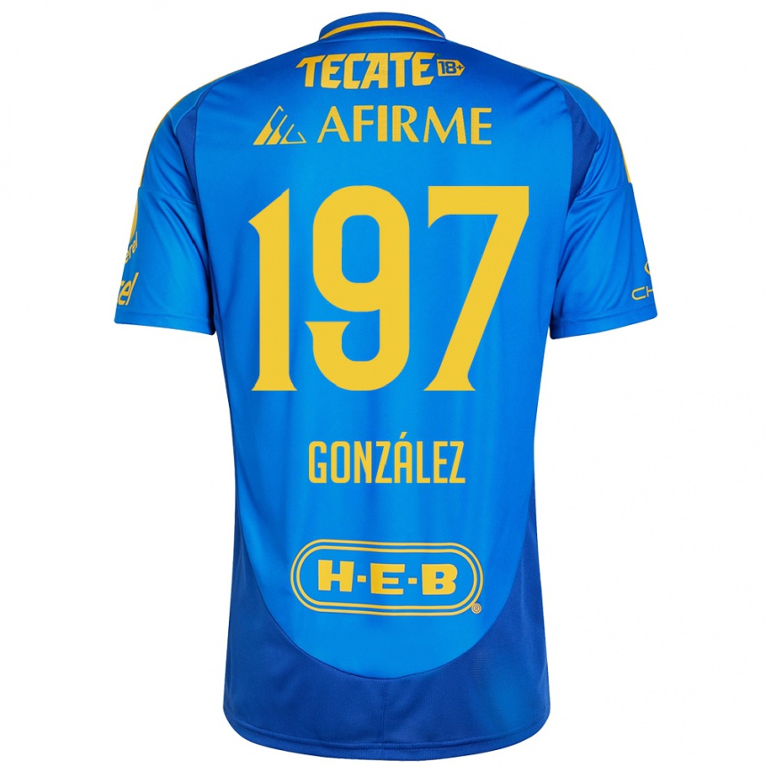 Niño Fútbol Camiseta Germán González #197 Azul Amarillo 2ª Equipación 2024/25