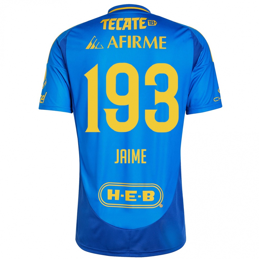 Niño Fútbol Camiseta Kenneth Jaime #193 Azul Amarillo 2ª Equipación 2024/25