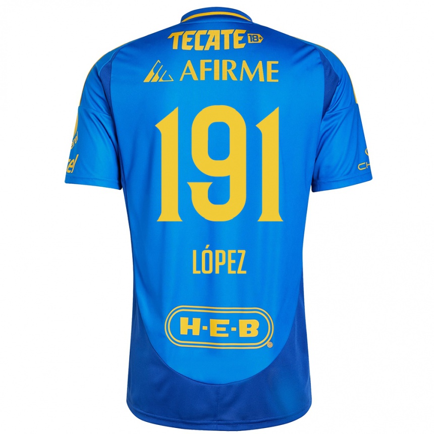 Niño Fútbol Camiseta Adrián López #191 Azul Amarillo 2ª Equipación 2024/25