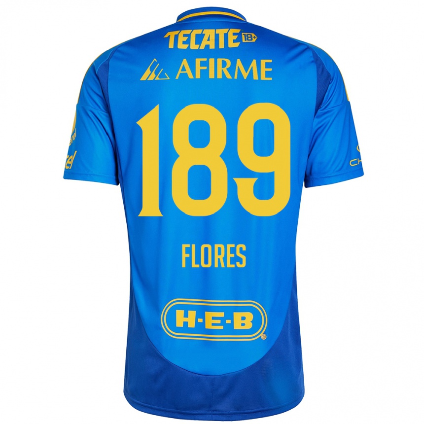 Niño Fútbol Camiseta Rolando Flores #189 Azul Amarillo 2ª Equipación 2024/25