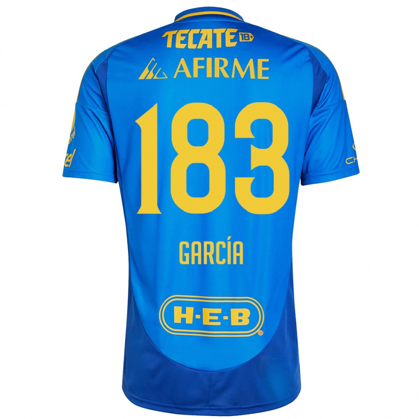 Niño Fútbol Camiseta Zahir García #183 Azul Amarillo 2ª Equipación 2024/25