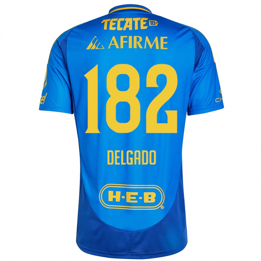 Niño Fútbol Camiseta Arturo Delgado #182 Azul Amarillo 2ª Equipación 2024/25