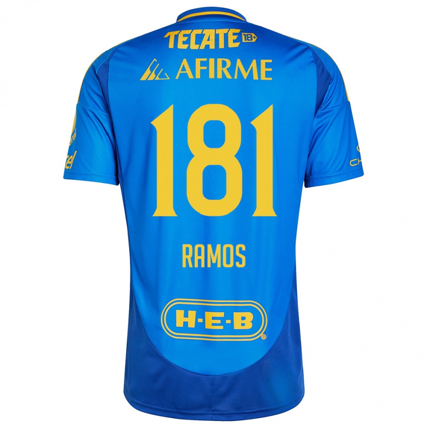 Niño Fútbol Camiseta Anthony Ramos #181 Azul Amarillo 2ª Equipación 2024/25