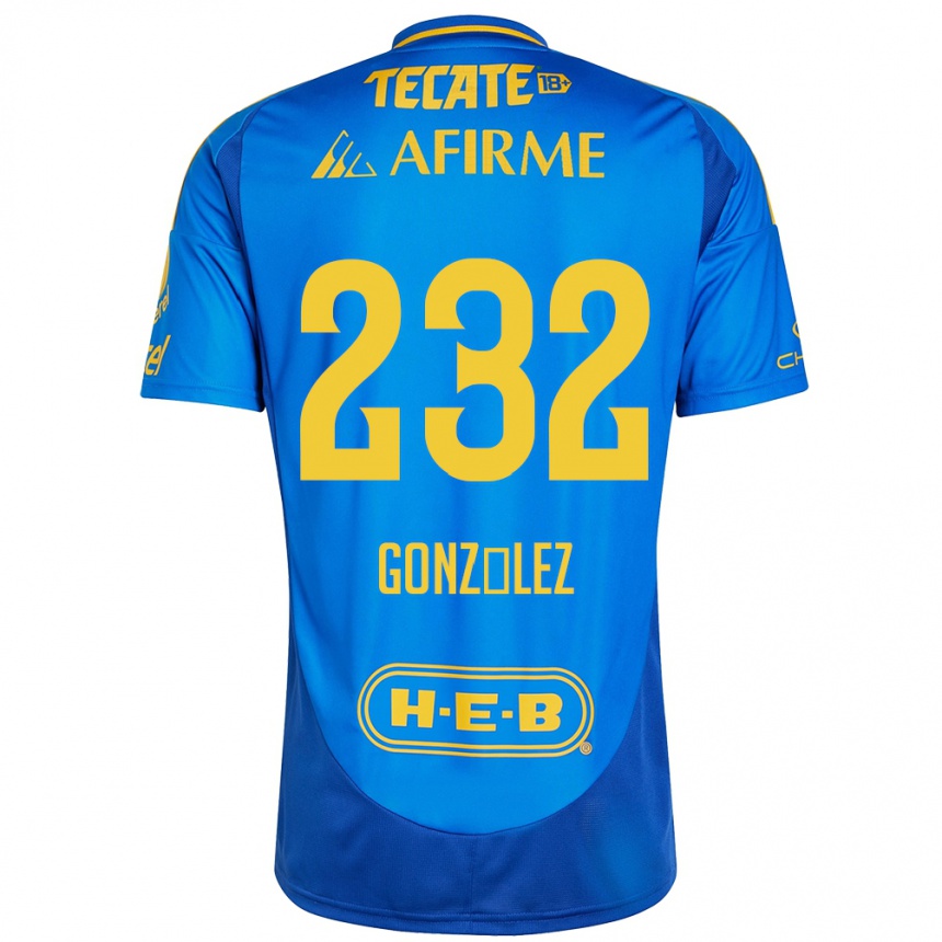 Niño Fútbol Camiseta César González #232 Azul Amarillo 2ª Equipación 2024/25