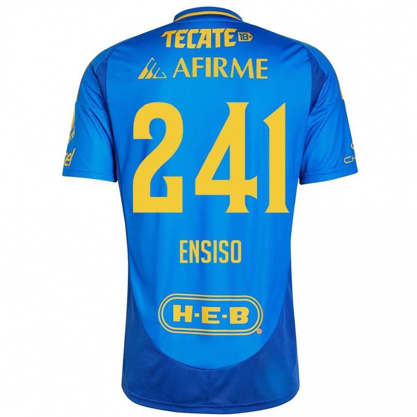 Niño Fútbol Camiseta Eduardo Ensiso #241 Azul Amarillo 2ª Equipación 2024/25