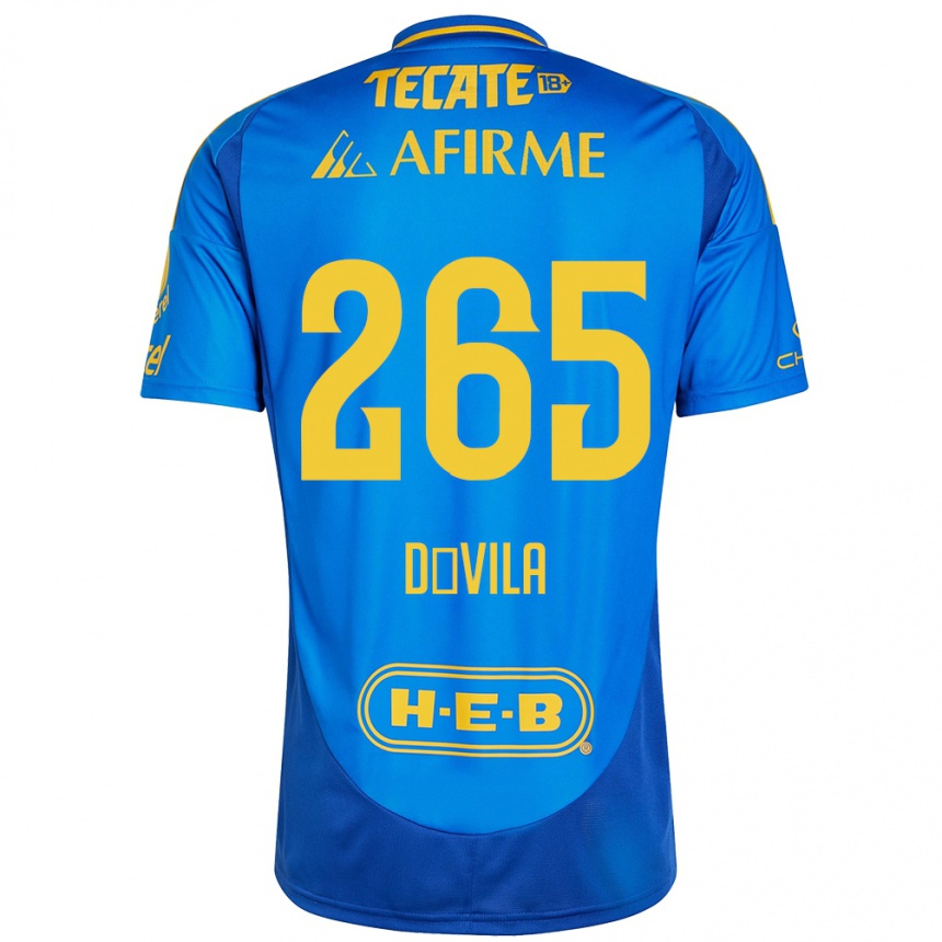 Niño Fútbol Camiseta Emiliano Dávila #265 Azul Amarillo 2ª Equipación 2024/25