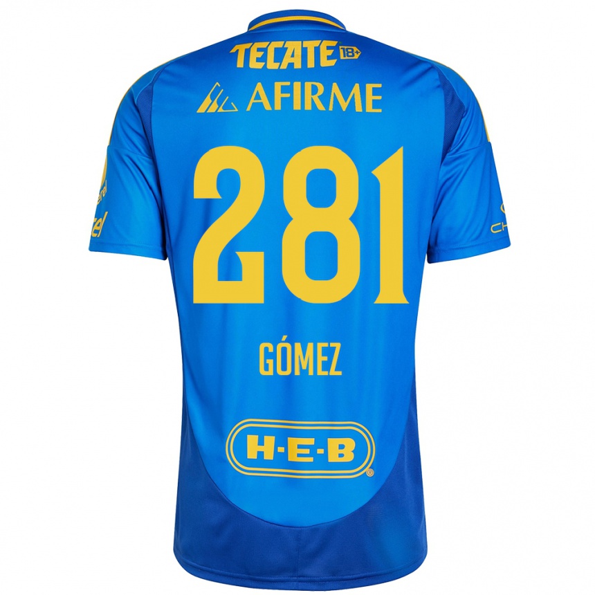 Niño Fútbol Camiseta Luis Gómez #281 Azul Amarillo 2ª Equipación 2024/25