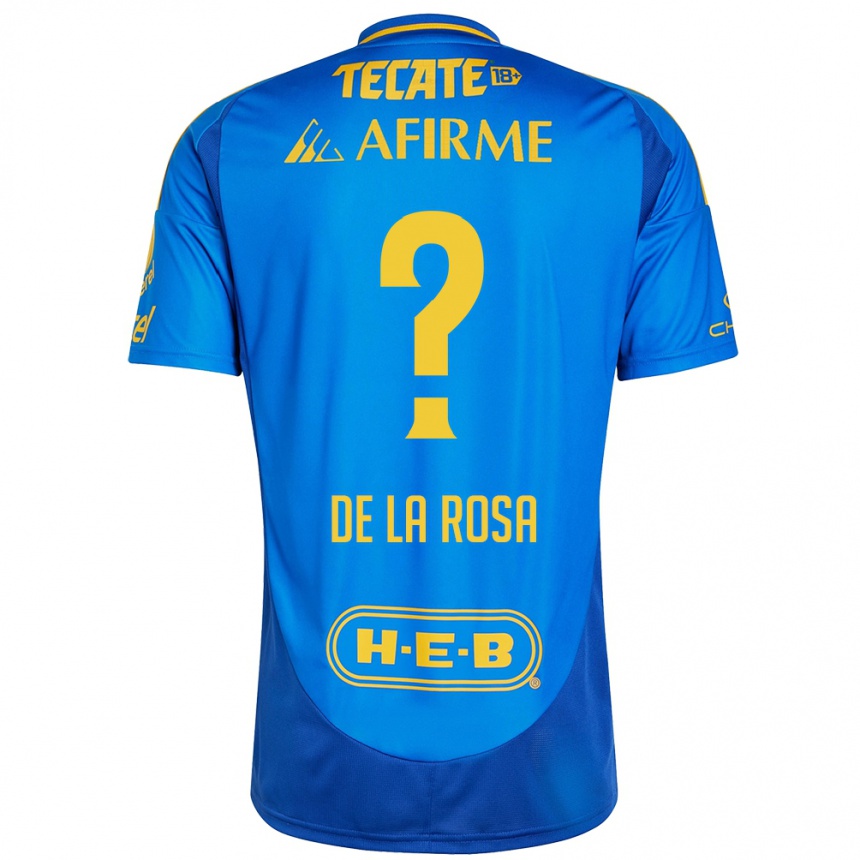 Niño Fútbol Camiseta Luis De La Rosa #0 Azul Amarillo 2ª Equipación 2024/25