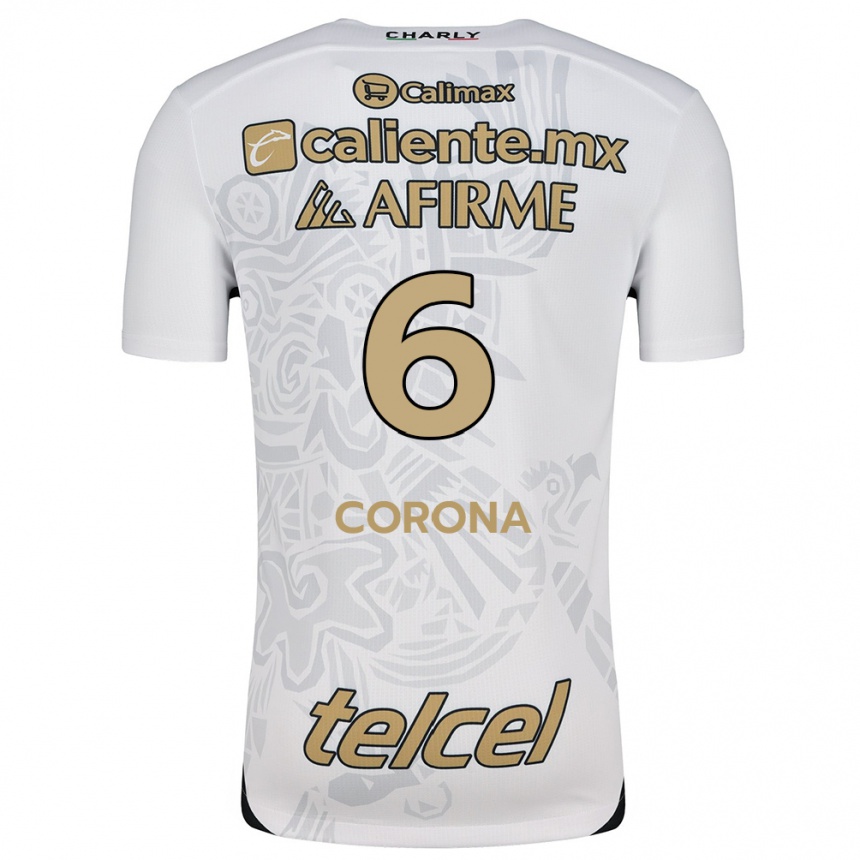 Niño Fútbol Camiseta Joe Corona #6 Blanco Negro 2ª Equipación 2024/25