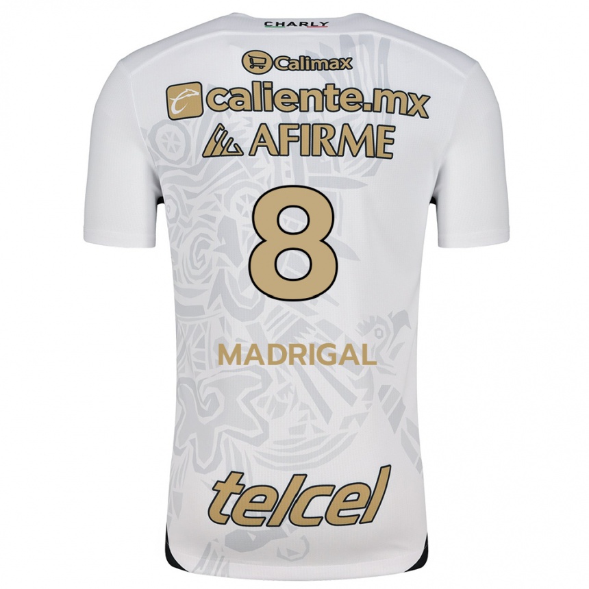 Niño Fútbol Camiseta Fernando Madrigal #8 Blanco Negro 2ª Equipación 2024/25