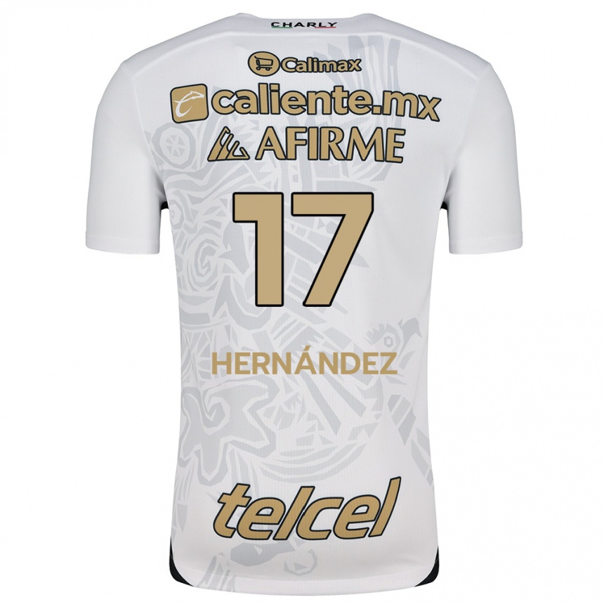 Niño Fútbol Camiseta Rubén Hernández #17 Blanco Negro 2ª Equipación 2024/25