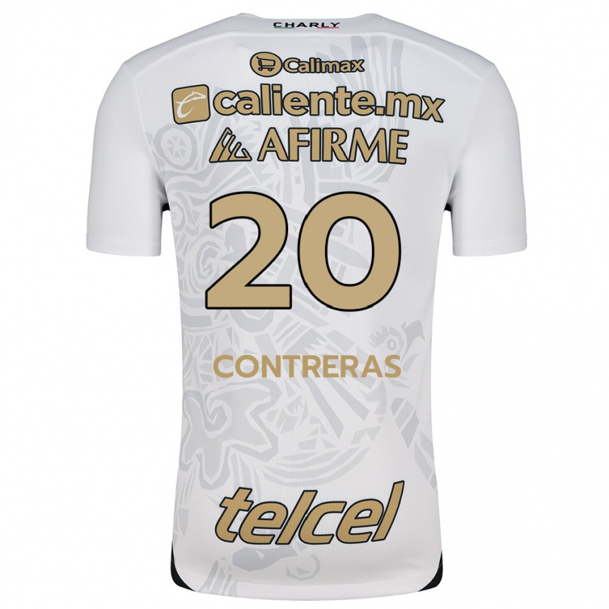 Niño Fútbol Camiseta Francisco Contreras #20 Blanco Negro 2ª Equipación 2024/25