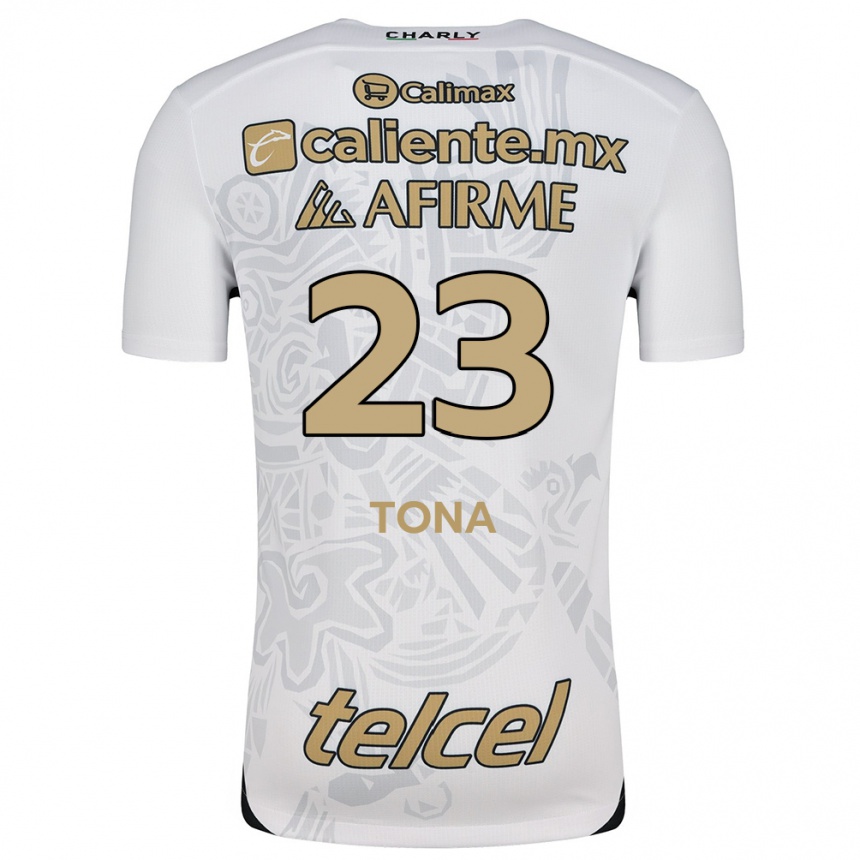 Niño Fútbol Camiseta Iván Tona #23 Blanco Negro 2ª Equipación 2024/25