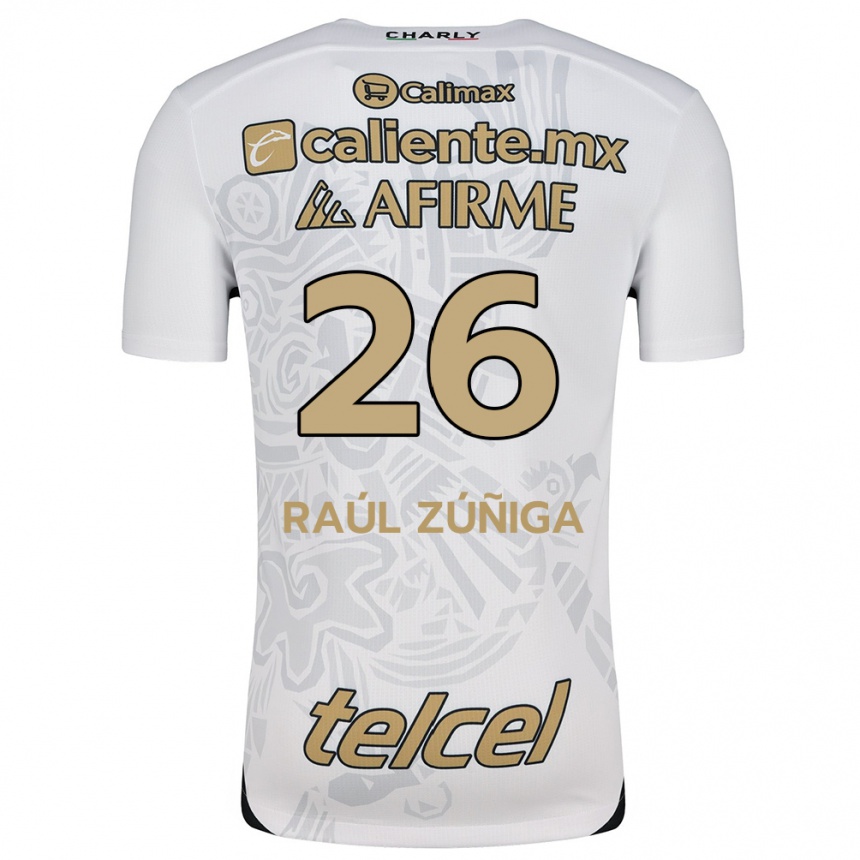 Niño Fútbol Camiseta José Raúl Zúñiga #26 Blanco Negro 2ª Equipación 2024/25