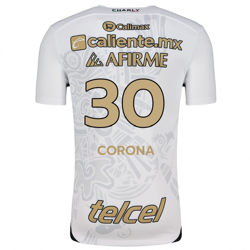 Niño Fútbol Camiseta Jesús Corona #30 Blanco Negro 2ª Equipación 2024/25