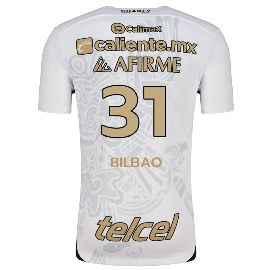 Niño Fútbol Camiseta Unai Bilbao #31 Blanco Negro 2ª Equipación 2024/25