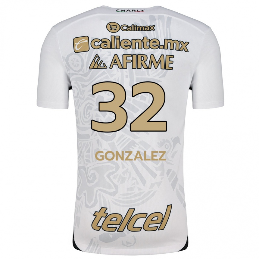 Niño Fútbol Camiseta Carlos González #32 Blanco Negro 2ª Equipación 2024/25