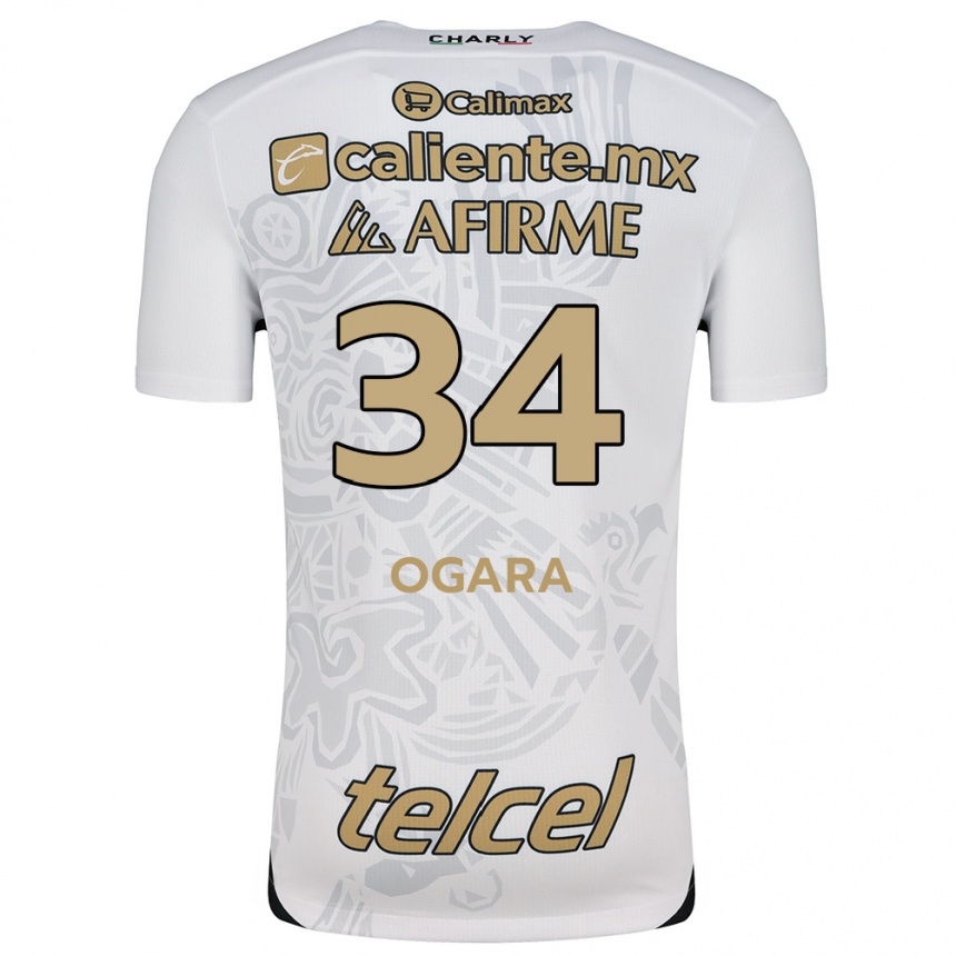 Niño Fútbol Camiseta Gerson Ogara #34 Blanco Negro 2ª Equipación 2024/25