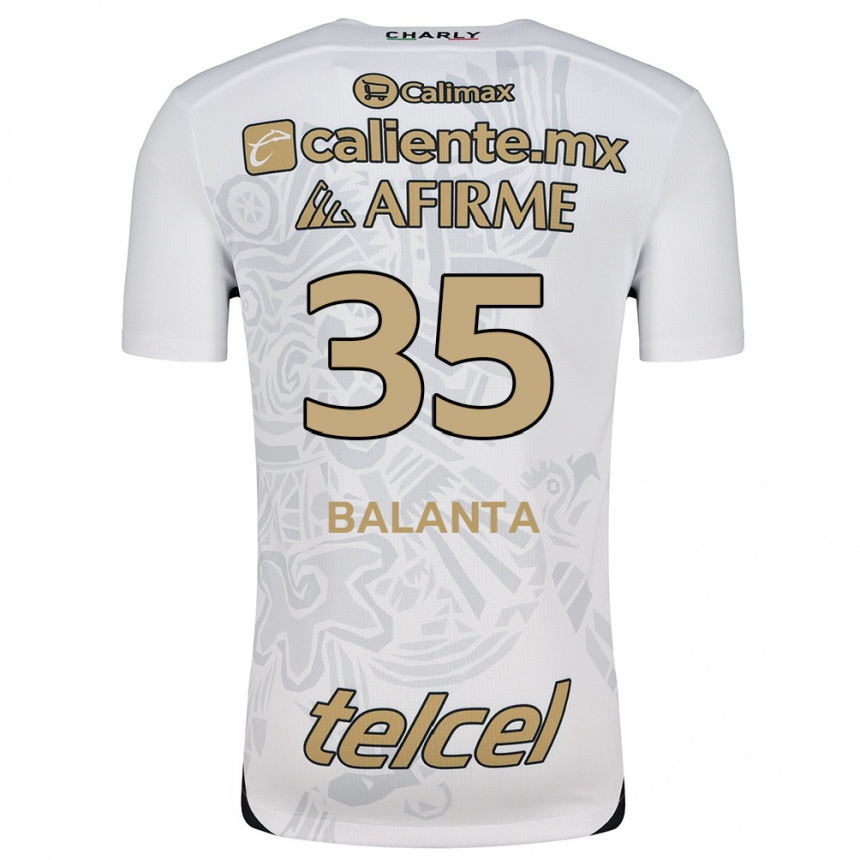 Niño Fútbol Camiseta Kevin Balanta #35 Blanco Negro 2ª Equipación 2024/25