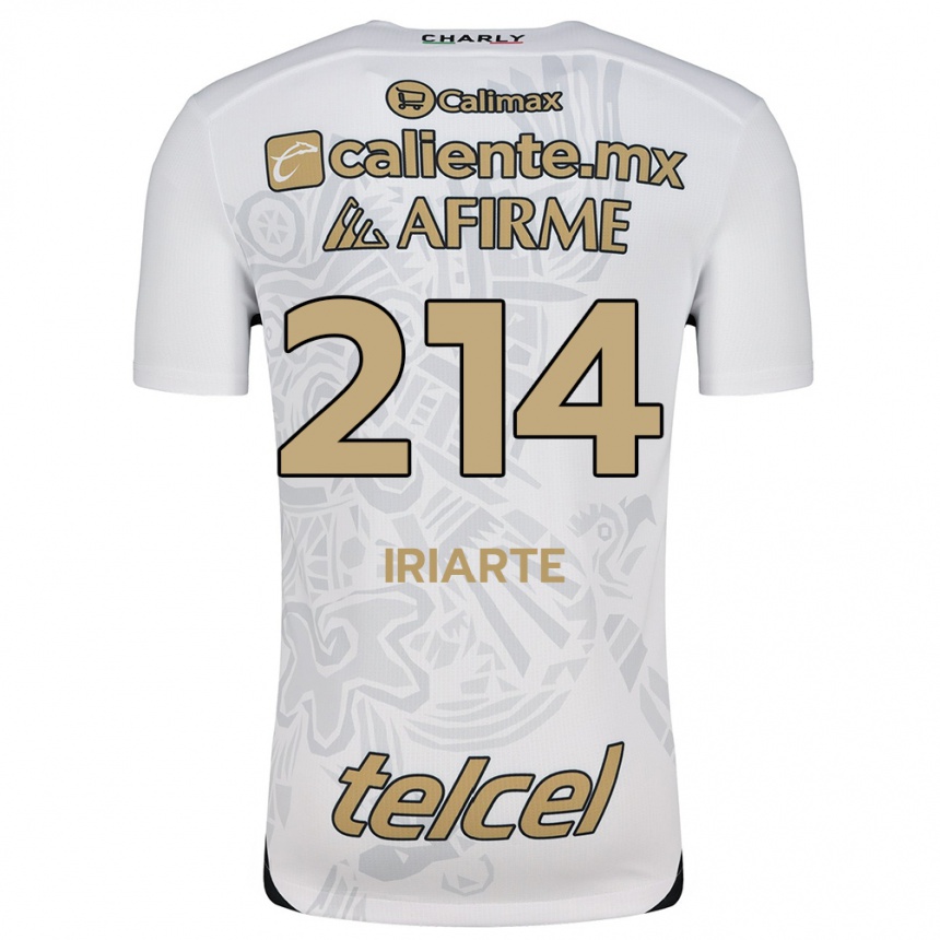 Niño Fútbol Camiseta Oliver Iriarte #214 Blanco Negro 2ª Equipación 2024/25