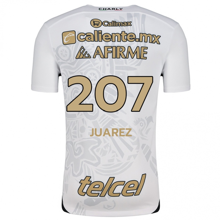 Niño Fútbol Camiseta José Juárez #207 Blanco Negro 2ª Equipación 2024/25