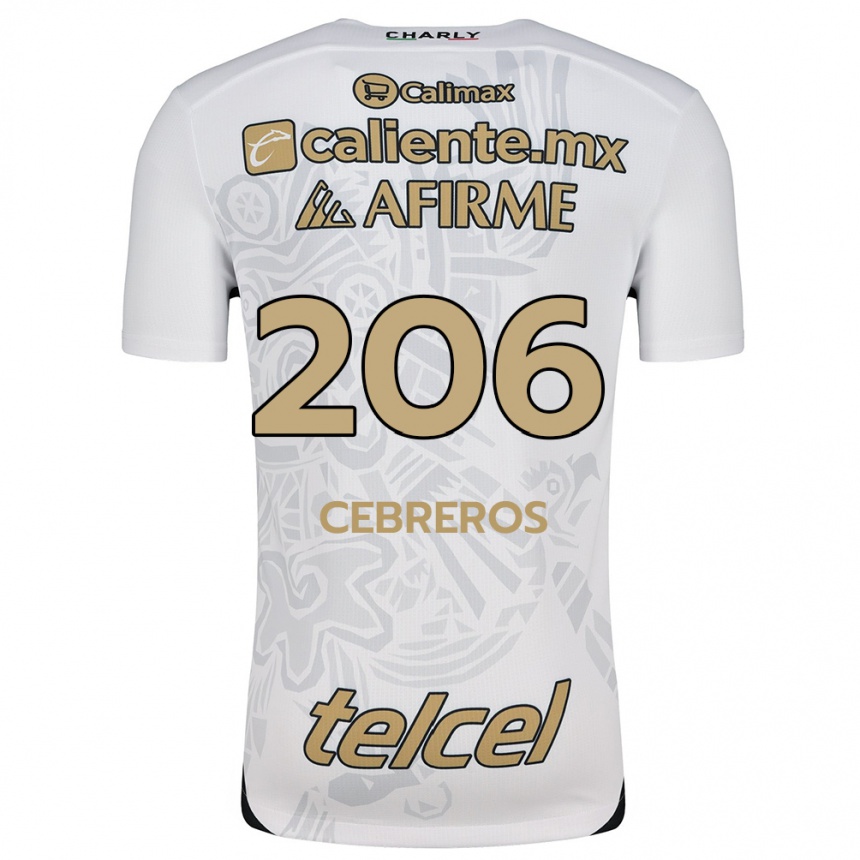 Niño Fútbol Camiseta Luis Cebreros #206 Blanco Negro 2ª Equipación 2024/25