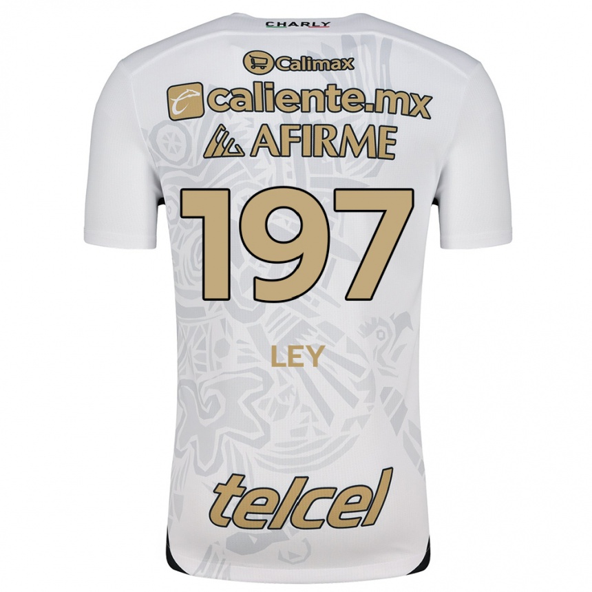 Niño Fútbol Camiseta Emanuel Ley #197 Blanco Negro 2ª Equipación 2024/25