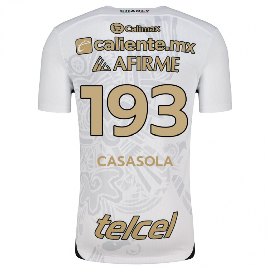 Niño Fútbol Camiseta Axel Casasola #193 Blanco Negro 2ª Equipación 2024/25