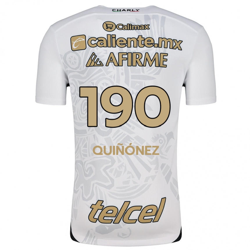 Niño Fútbol Camiseta Martín Quiñónez #190 Blanco Negro 2ª Equipación 2024/25