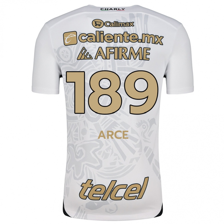 Niño Fútbol Camiseta Diego Arce #189 Blanco Negro 2ª Equipación 2024/25