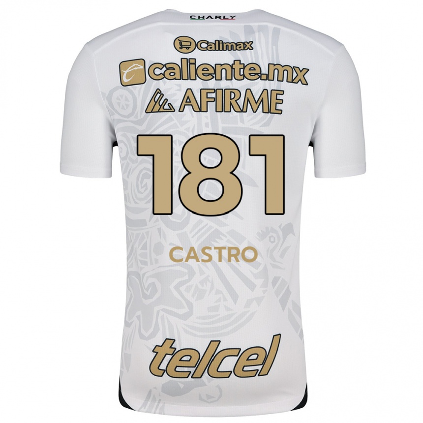 Niño Fútbol Camiseta José Castro #181 Blanco Negro 2ª Equipación 2024/25